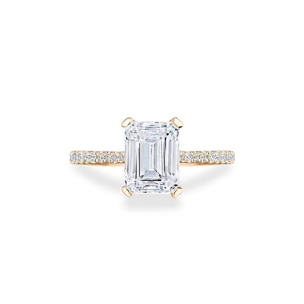 Tacori Radiant Emerald Hidden Halo Halfway Pave Engagement Ring Setting