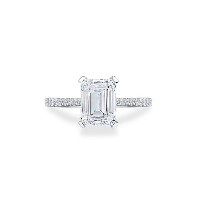 Tacori Radiant Emerald Hidden Halo Halfway Pave Engagement Ring Setting - Tacori product
