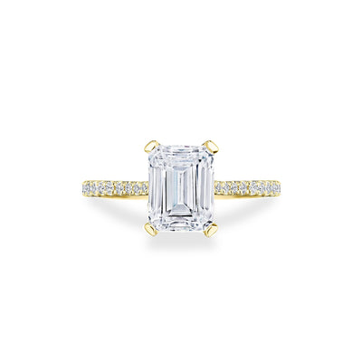 Tacori Radiant Emerald Hidden Halo Halfway Pave Engagement Ring Setting - Tacori product