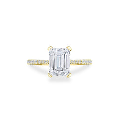 Tacori Radiant Emerald Hidden Halo Halfway Pave Engagement Ring Setting