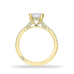 Tacori Radiant Emerald Hidden Halo Halfway Pave Engagement Ring Setting