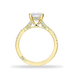 Tacori Radiant Emerald Hidden Halo Halfway Pave Engagement Ring Setting