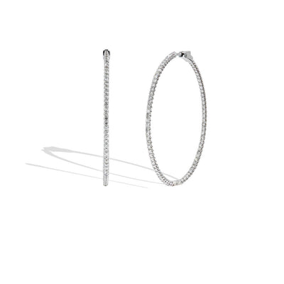2" Round Skinny Inside-Out Diamond Hoops - 3CTW - Private Label product