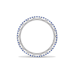 Tacori Crescent Crown Blue Sapphire Eternity Ring