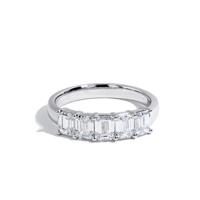 2 Carat Emerald Cut Lab Diamond White Gold Wedding Band - Private Label product
