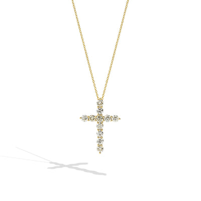 Large Gold Diamond Cross Necklace - 1.50ctw - Private Label product