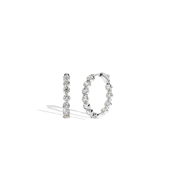 The Floating Diamond Hoop Earrings - 4 CTW