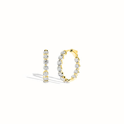 The Yellow Gold Floating Diamond Hoop Earrings - 5 CTW - Private Label product
