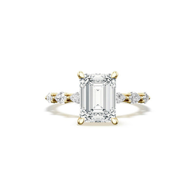 Tacori Sculpted Crescent Marquise Halfway Emerald Solitaire Pave Engagement Ring Setting - Tacori product