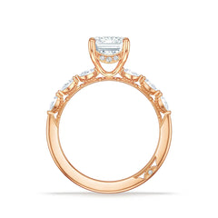 Tacori Sculpted Crescent Marquise Halfway Emerald Solitaire Pave Engagement Ring Setting