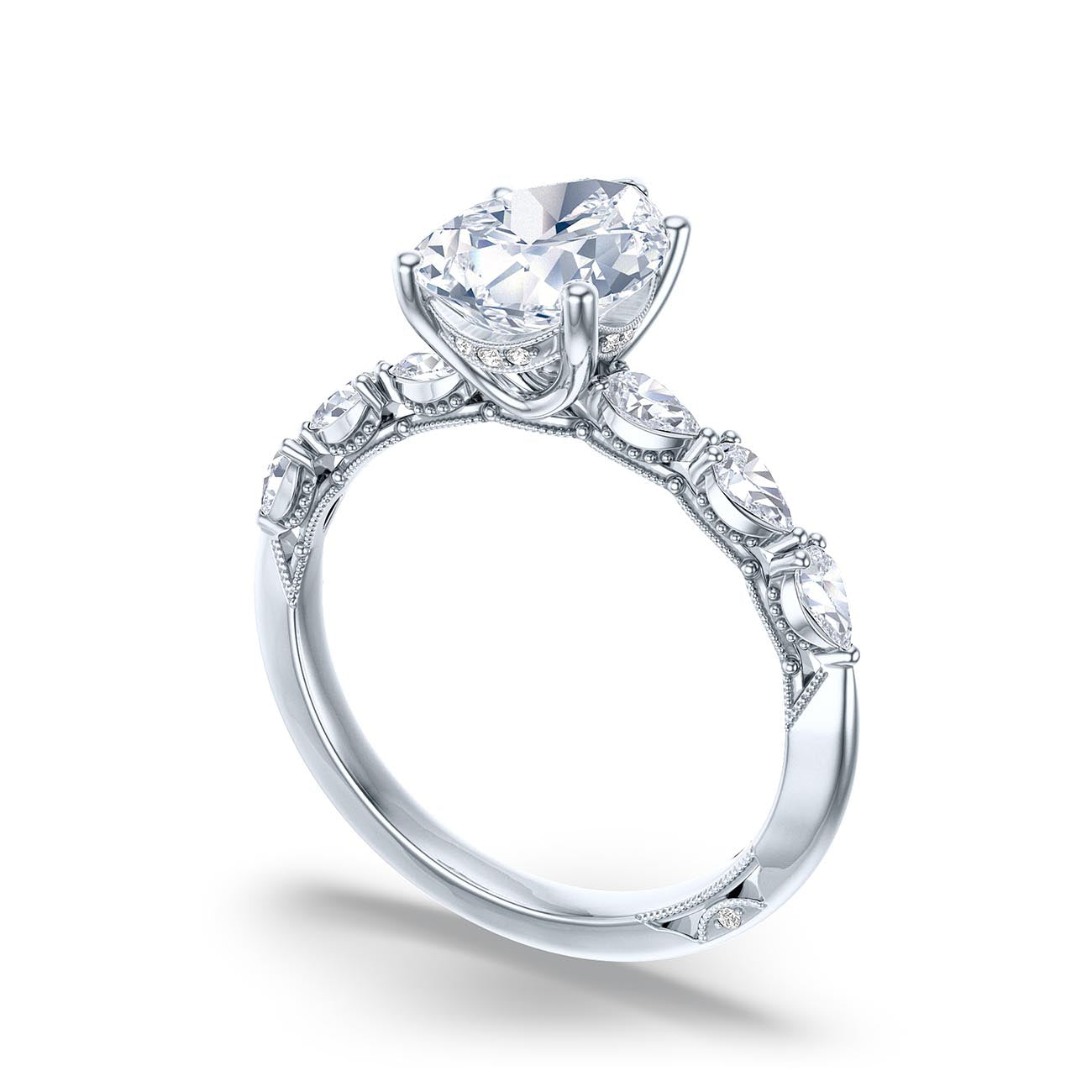 Tacori Sculpted Crescent Pear Pavé Ring