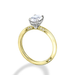 Tacori Oval Two Tone Hidden Halo Engagement Ring Setting