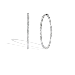 2" Round Skinny Inside-Out Diamond Hoops - 2CTW