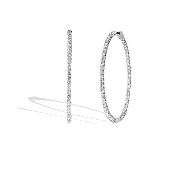 2" Round Skinny Inside-Out Diamond Hoops - 7CTW