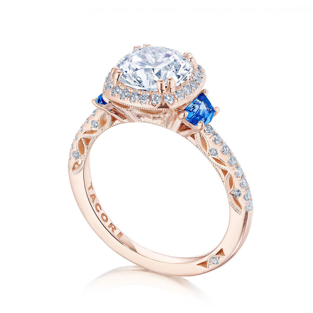 Tacori Dantela Sapphire Cadillac Side Stone Engagement Ring