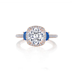 Tacori Dantela Sapphire Cadillac Side Stone Engagement Ring