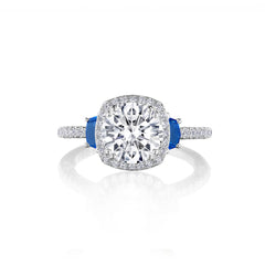 Tacori Dantela Sapphire Cadillac Side Stone Engagement Ring