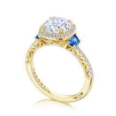 Tacori Dantela Sapphire Cadillac Side Stone Engagement Ring