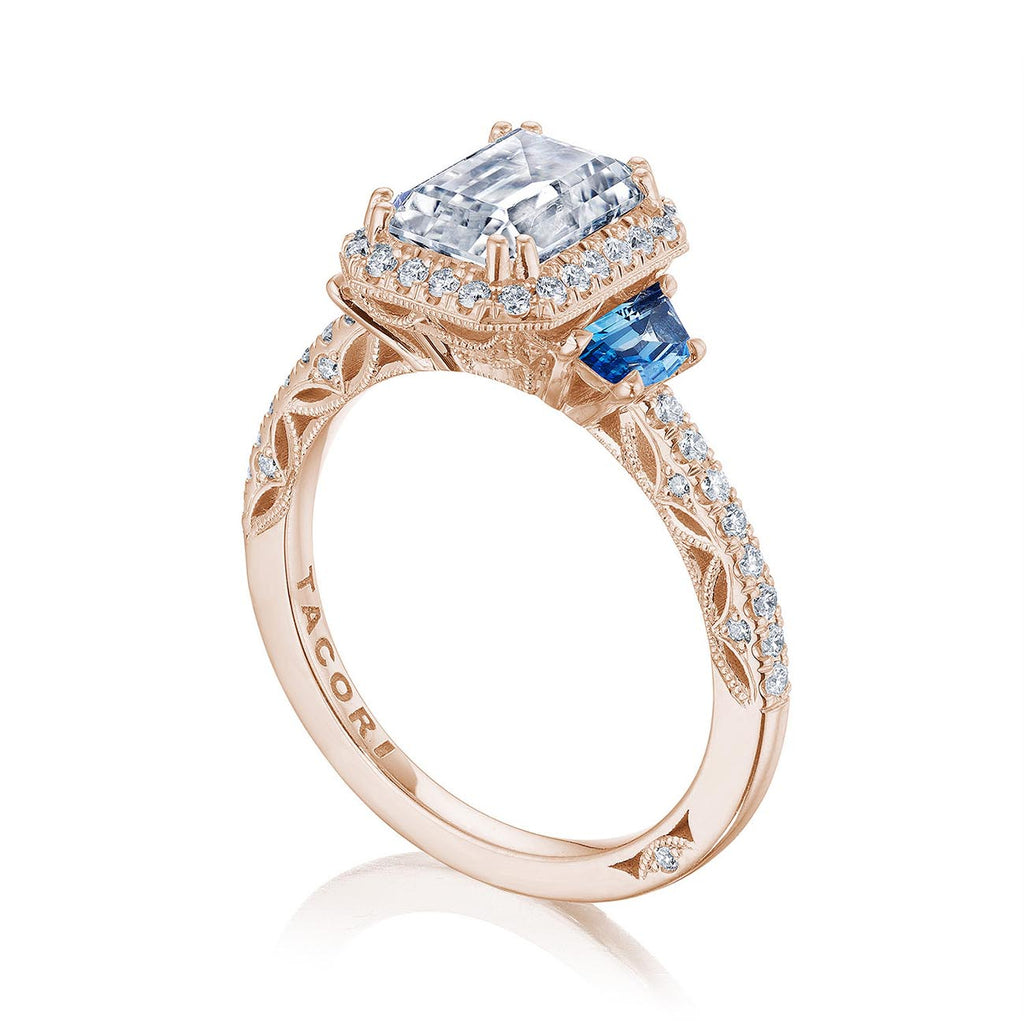 Tacori Dantela Sapphire Cadillac Side Stone Engagement Ring