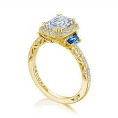 Tacori Dantela Sapphire Cadillac Side Stone Engagement Ring