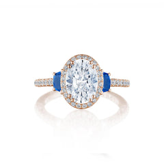 Tacori Dantela Sapphire Cadillac Side Stone Engagement Ring
