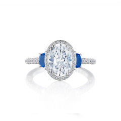 Tacori Dantela Sapphire Cadillac Side Stone Engagement Ring