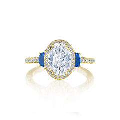 Tacori Dantela Sapphire Cadillac Side Stone Engagement Ring