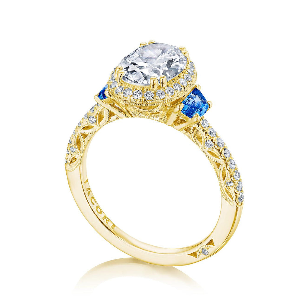 Tacori Dantela Sapphire Cadillac Side Stone Engagement Ring