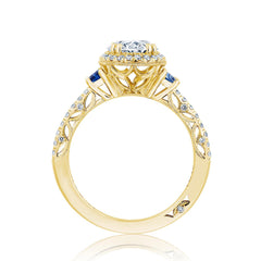 Tacori Dantela Sapphire Cadillac Side Stone Engagement Ring