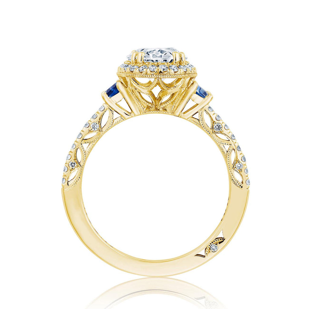 Tacori Dantela Sapphire Cadillac Side Stone Engagement Ring