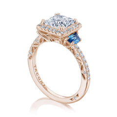 Tacori Dantela Sapphire Cadillac Side Stone Engagement Ring