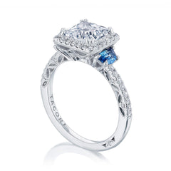 Tacori Dantela Sapphire Cadillac Side Stone Engagement Ring