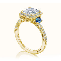 Tacori Dantela Sapphire Cadillac Side Stone Engagement Ring