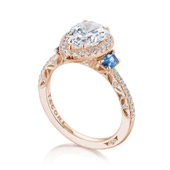 Tacori Dantela Sapphire Cadillac Side Stone Engagement Ring