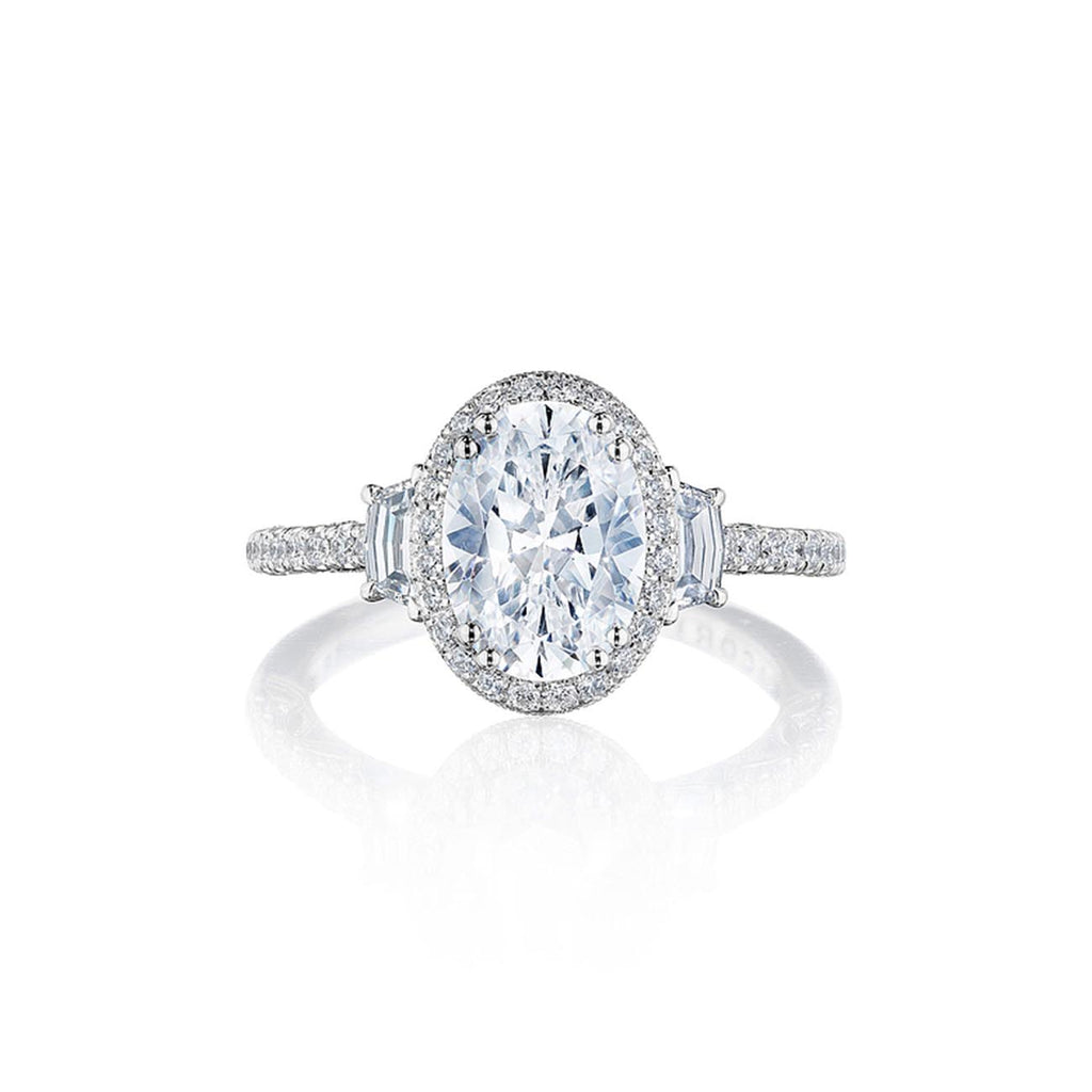 Tacori Dantela Cadillac Three Stone Bloom Engagement Ring