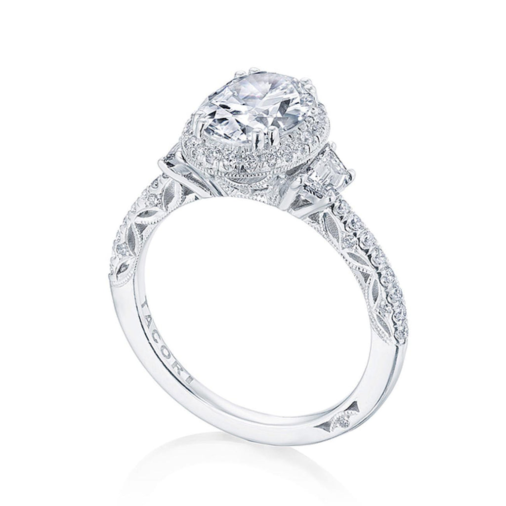 Tacori Dantela Cadillac Three Stone Bloom Engagement Ring
