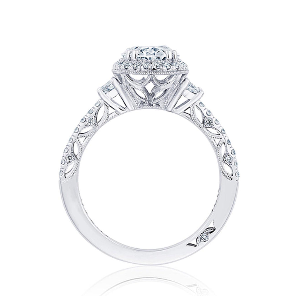 Tacori Dantela Cadillac Three Stone Bloom Engagement Ring