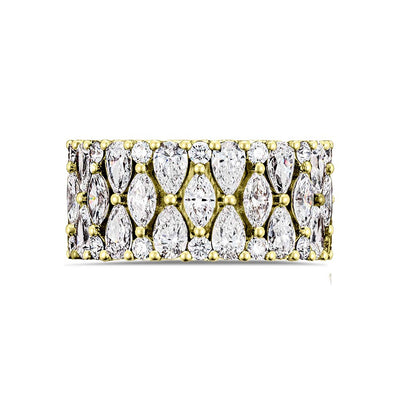 Tacori Classic Crescent RoyalT Geometric Diamond Wedding Band in 18K Yellow Gold - Tacori product