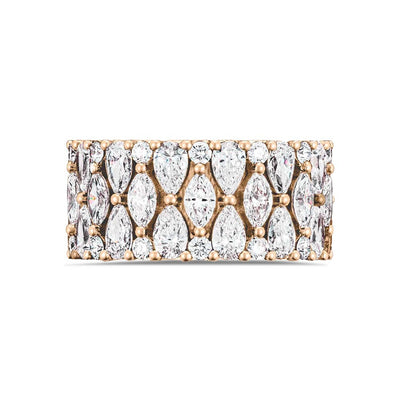 Tacori Classic Crescent RoyalT Geometric Diamond Wedding Band in 18K Rose Gold - Tacori product