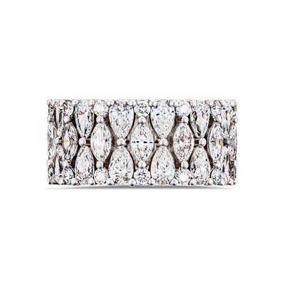 Tacori Classic Crescent RoyalT Geometric Diamond Wedding Band in 18K White Gold - Tacori product