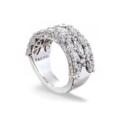Tacori Classic Crescent RoyalT Marquise and Pear-Shaped Floral Diamond Wedding Band in Platinum