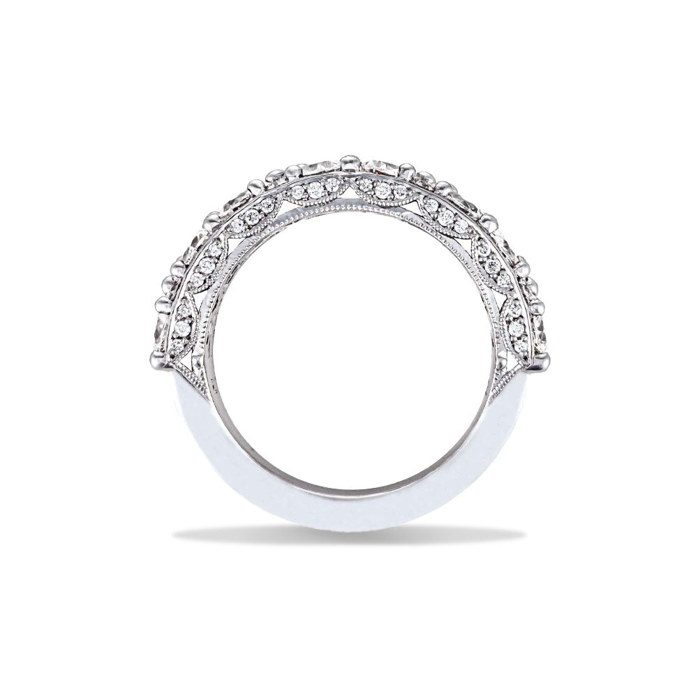 Tacori Classic Crescent RoyalT Marquise and Pear-Shaped Floral Diamond Wedding Band in 18K Yellow Gold