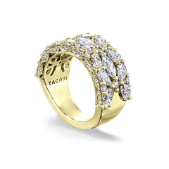 Tacori Classic Crescent RoyalT Marquise and Pear-Shaped Floral Diamond Wedding Band in Platinum