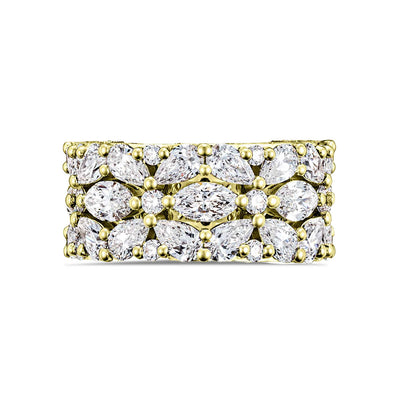 Tacori Classic Crescent RoyalT Marquise and Pear-Shaped Floral Diamond Wedding Band in 18K Yellow Gold - Tacori product