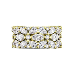 Tacori Classic Crescent RoyalT Marquise and Pear-Shaped Floral Diamond Wedding Band in 18K Rose Gold