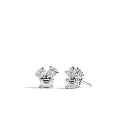 Fancy Shape Diamond Cluster Stud Earrings - Private Label product