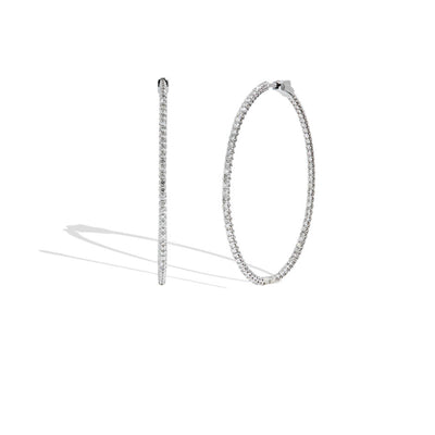 2" Round Skinny Inside-Out Diamond Hoops - 2CTW - Private Label product