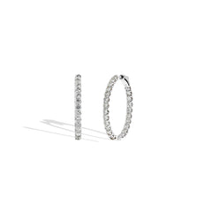 Oval Inside Out Round Diamond Hoops - 4 CTW