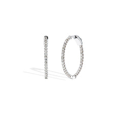 Round Chunky Diamond Hoop Earrings- 4 Carat