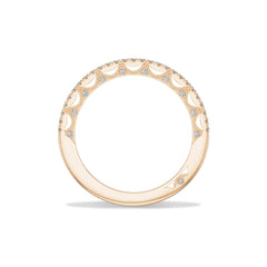 Tacori Lunetta Crescent Halfway French Pave Wedding Band in 18K White Gold